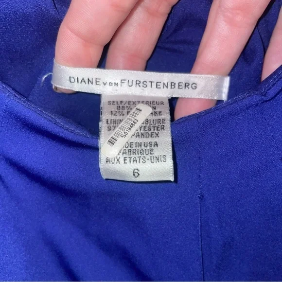 Diane Von‎ Furstenberg DVF Blue Jamila Ruched Dress Women's Size 6 - Picture 4 of 6